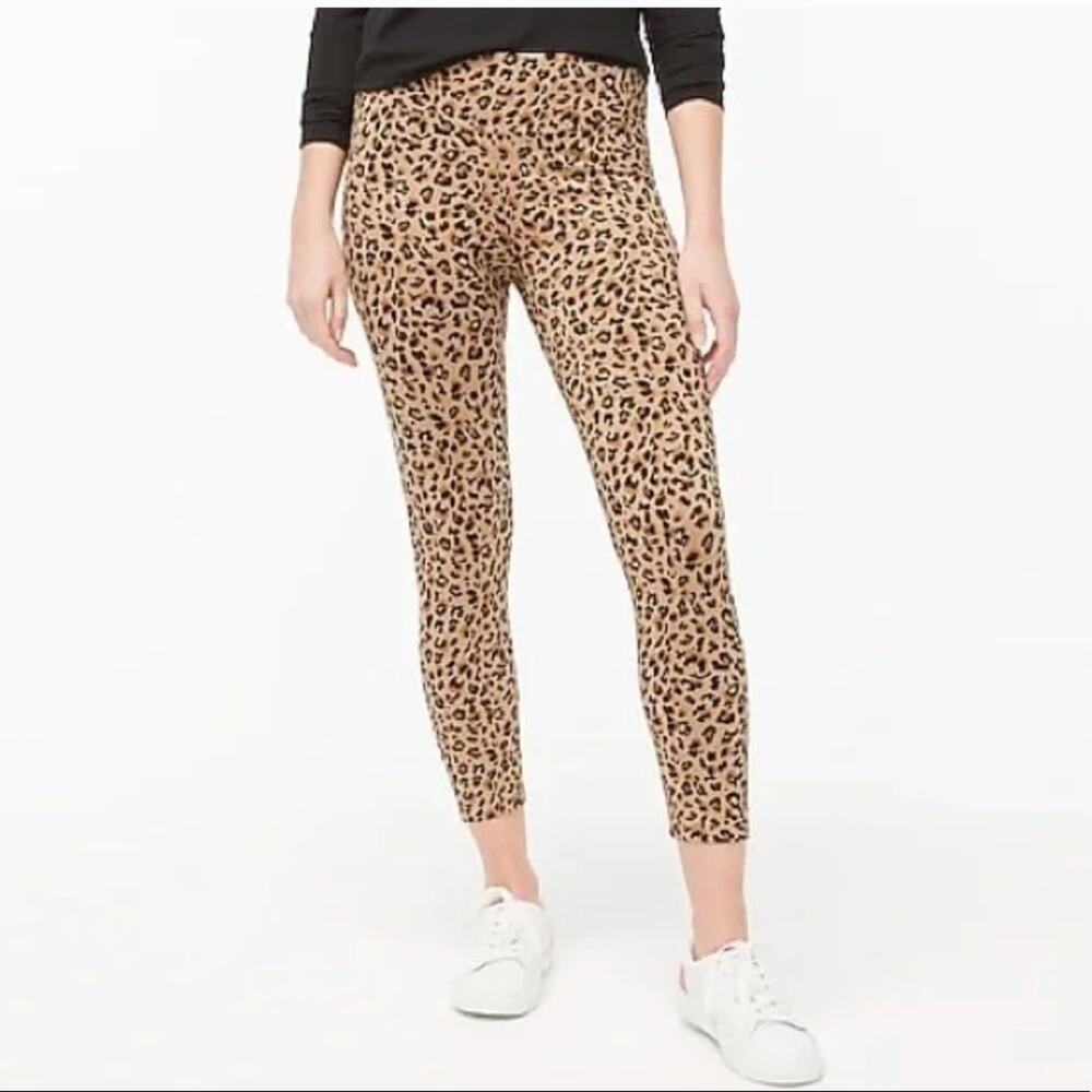 NWT J. Crew Cotton Leopard Print Leggings Size XS